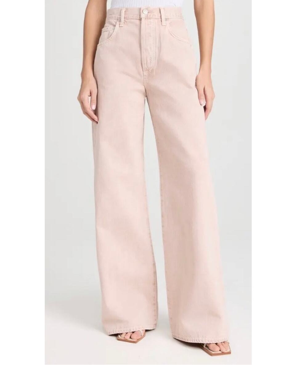 Citizens of Humanity Beverly Low Slouch Wide Leg Jeans in Roselle Pink Size 30